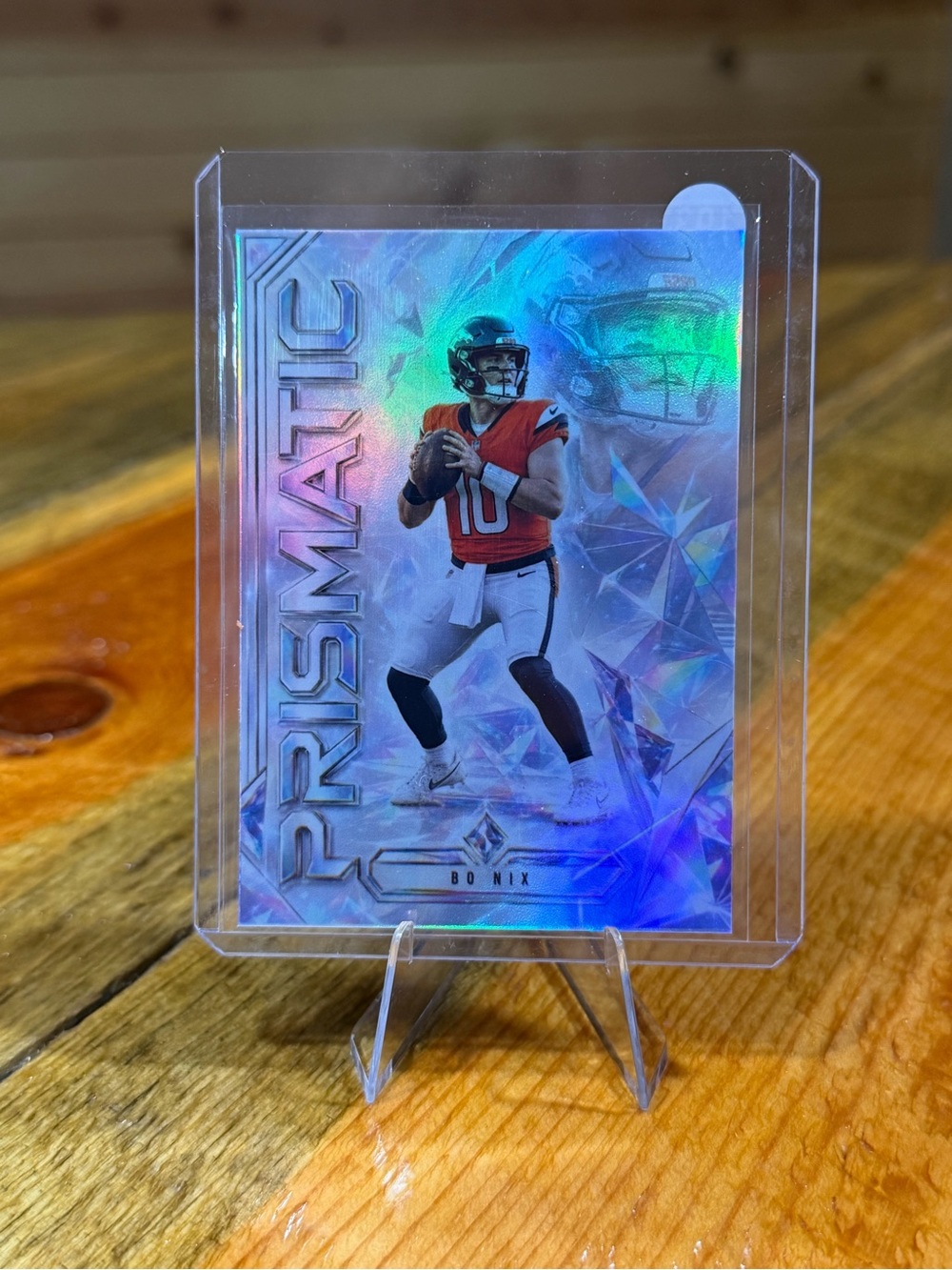 Bo Nix Denver Broncos Prismatic Custom Football Card